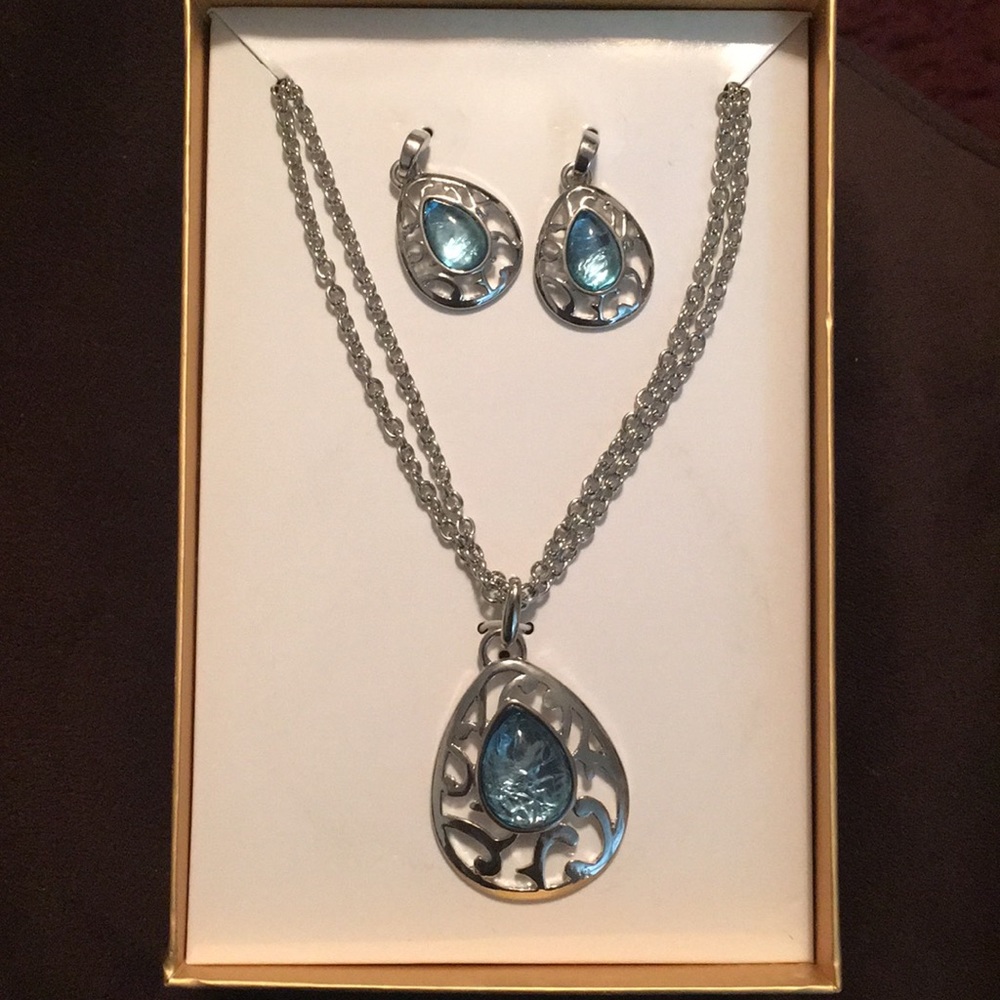 Earrings and necklace